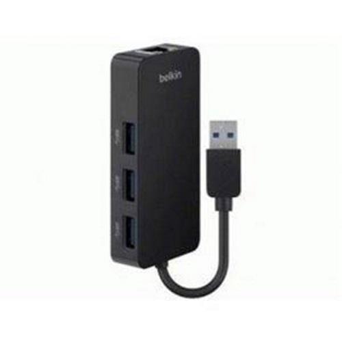 Belkin USB 3.0 3-Port Hub with Gigabit Ethernet Adapter (B2B128tt)