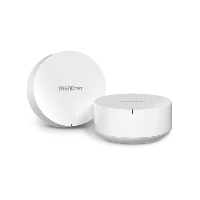 TRENDNET TEW-830MDR2K AC2200 Whole Home Mesh Wifi 5 System, 2PK, Seamless WiFi roaming, USB 3.0 port with Samba support