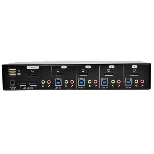 Tripp Lite 4-Port DisplayPort KVM Switch w/Audio, Cables and USB 3.0 SuperSpeed Hub