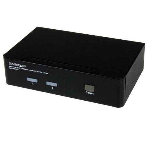 StarTech.com 2 Port USB HDMI KVM Switch with Audio and USB 2.0 Hub - 2 x 1 - 2 x Mini HDMI Digital Audio/Video AUDIO & USB 2.0 