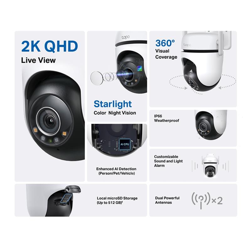 TP-Link Tapo C520WS Smart Outdoor Pan/Tilt Security Wi-Fi Camera