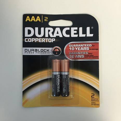 DURACELL Coppertop AAA Alkaline Battery 2 Pack