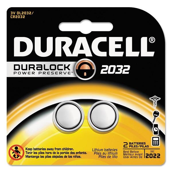 DURACELL 2032 3V Lithium Coin Cell Battery 2 Pack