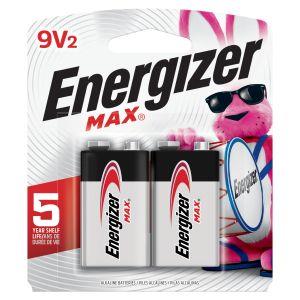 ENERGIZER Max 9V Alkaline Battery Pack 2 Pack (522BP2E)