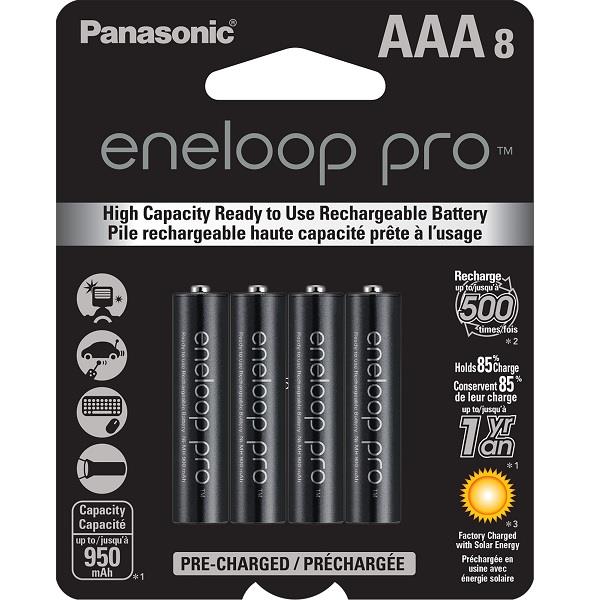 PANASONIC Eneloop Pro AAA 950mAh Rechargeable Batteries 8 pack