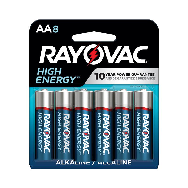 RAYOVAC AA Alkaline Battery 8 Pack