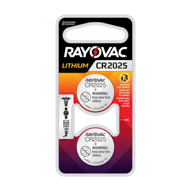 RAYOVAC 2025 3V Lithium Coin Cell Battery 2 Pack