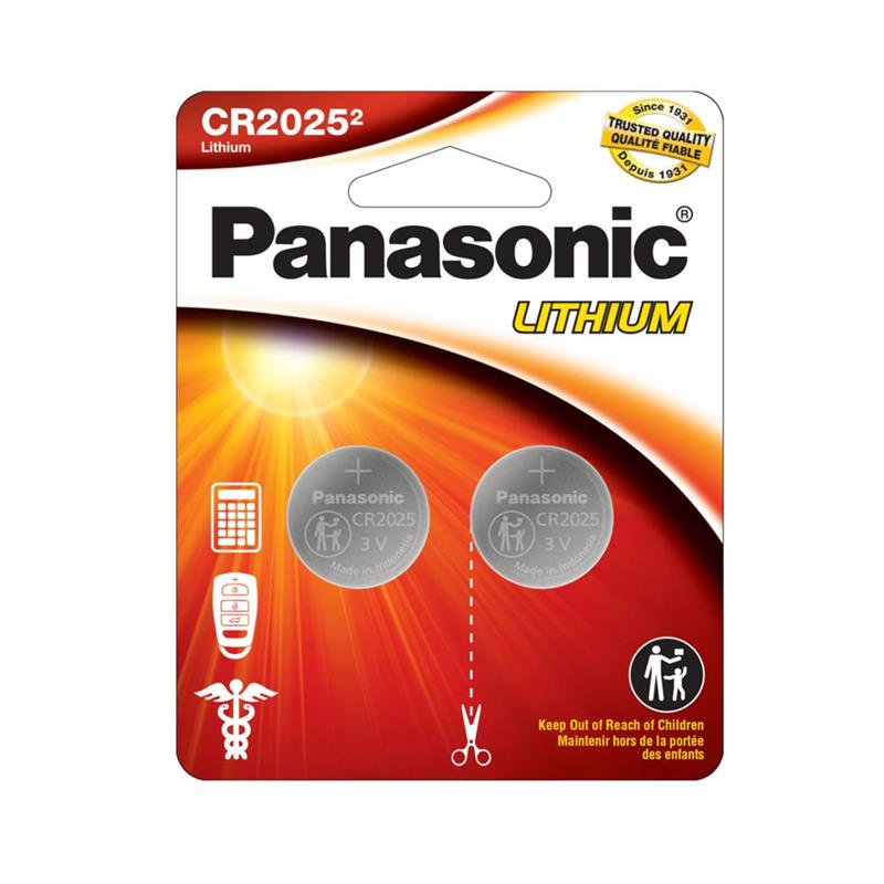 PANASONIC 2025 3V Lithium Coin Cell Battery 2 Pack