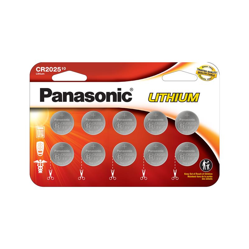 PANASONIC 2025 3V Lithium Coin Cell Battery 10 Pack