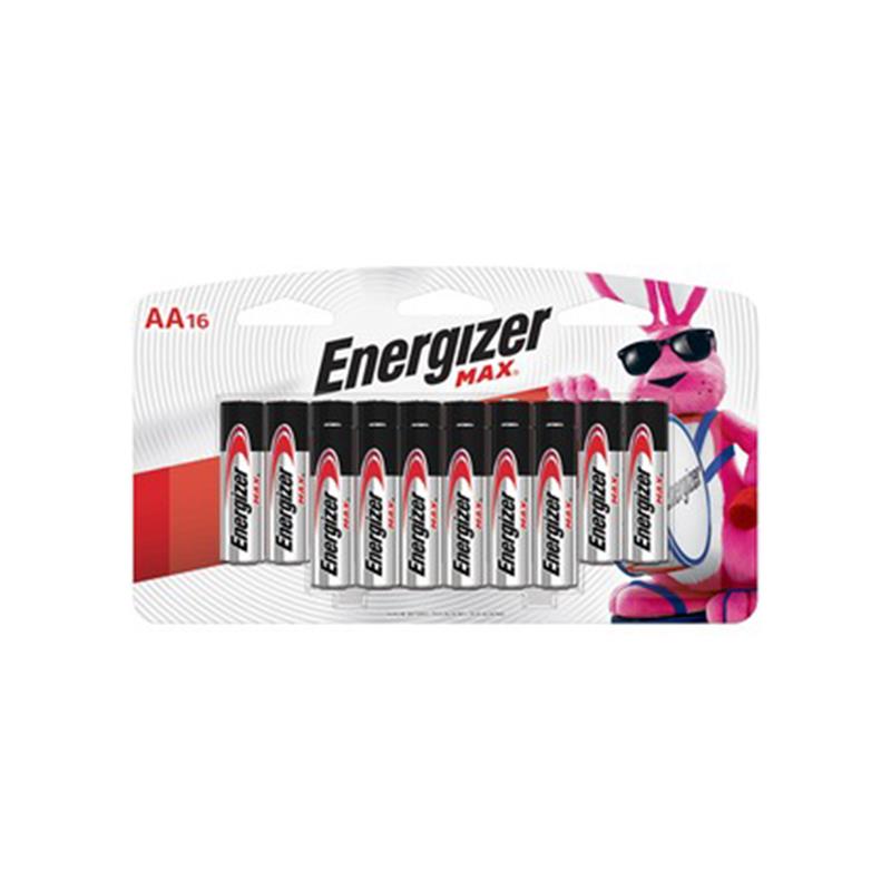 ENERGIZER Max AA Alkaline Battery 16 Pack (E91LP-16)