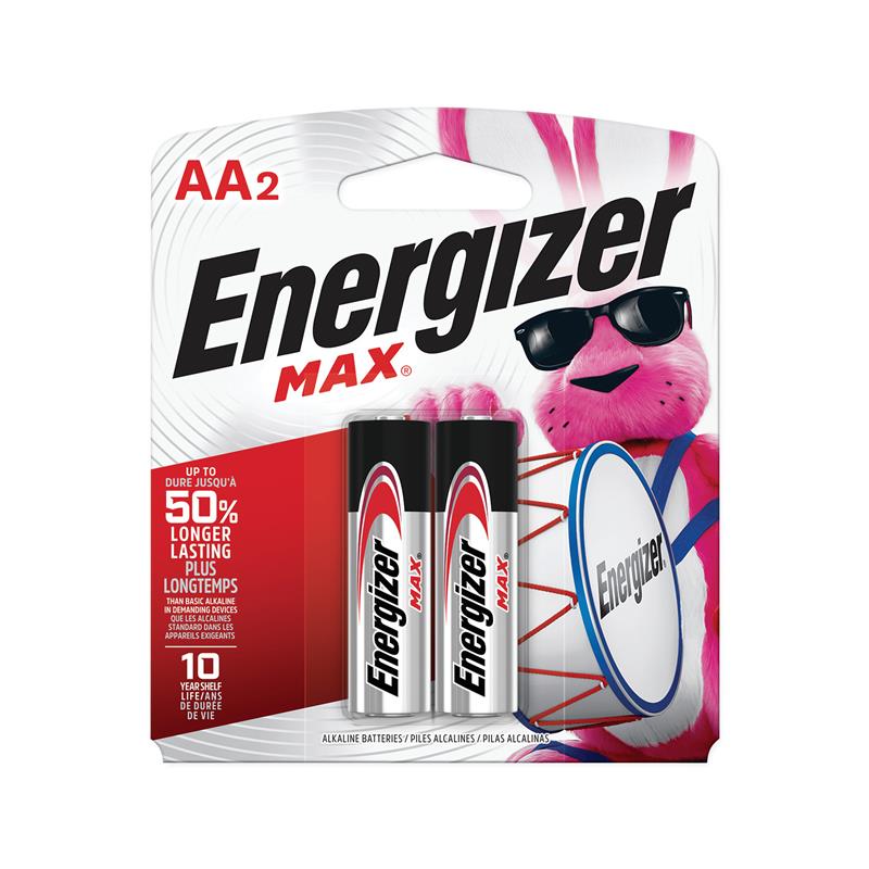 ENERGIZER Max AA Alkaline Battery 2 Pack (E91BP2)