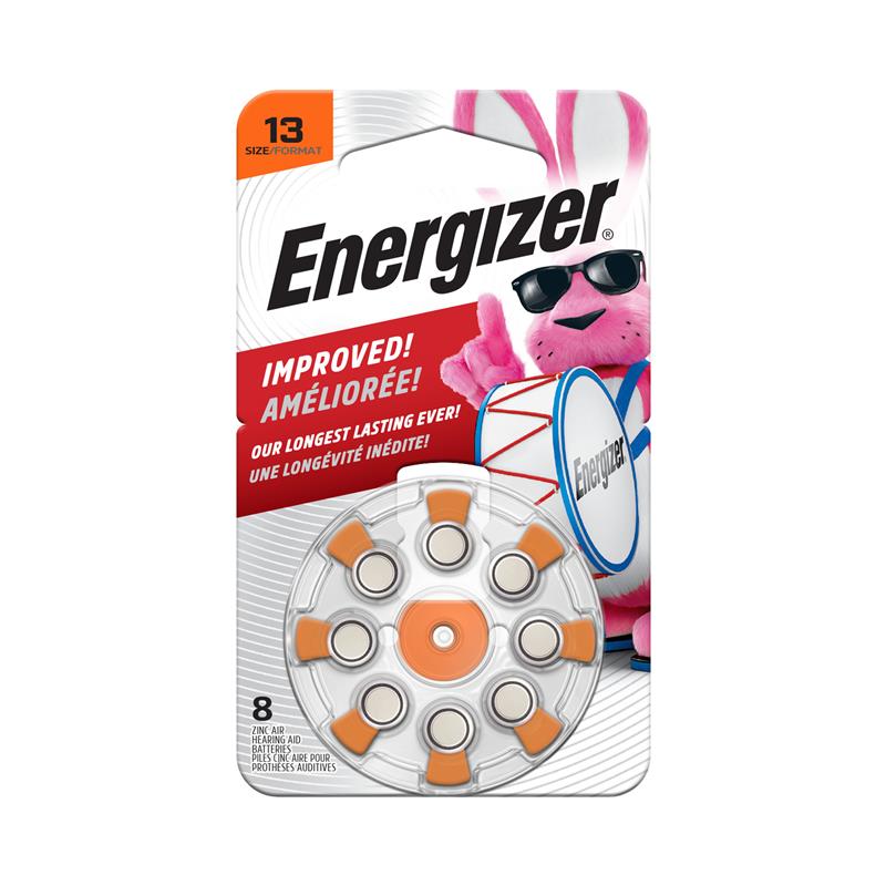 ENERGIZER 13 1.4V Zinc-Oxide Hearing Aid Battery 8 Pack (AZ13DP8)