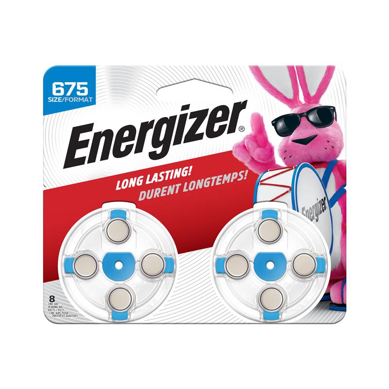 ENERGIZER 675 1.4V Zinc-Oxide Hearing Aid Battery 8 Pack (AZ675DP8)