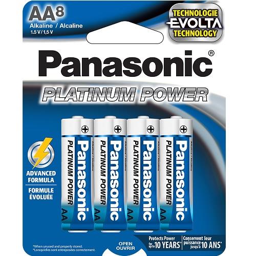 PANASONIC Platinum Power AA Alkaline Battery 8 Pack