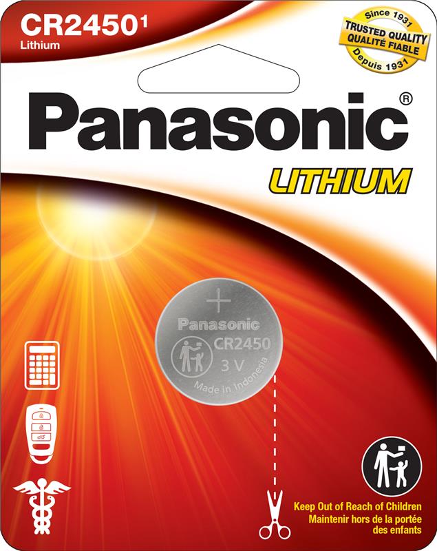 PANASONIC 2450 3V Lithium Coin Cell Battery 1 Pack (CR2450PA1BL)