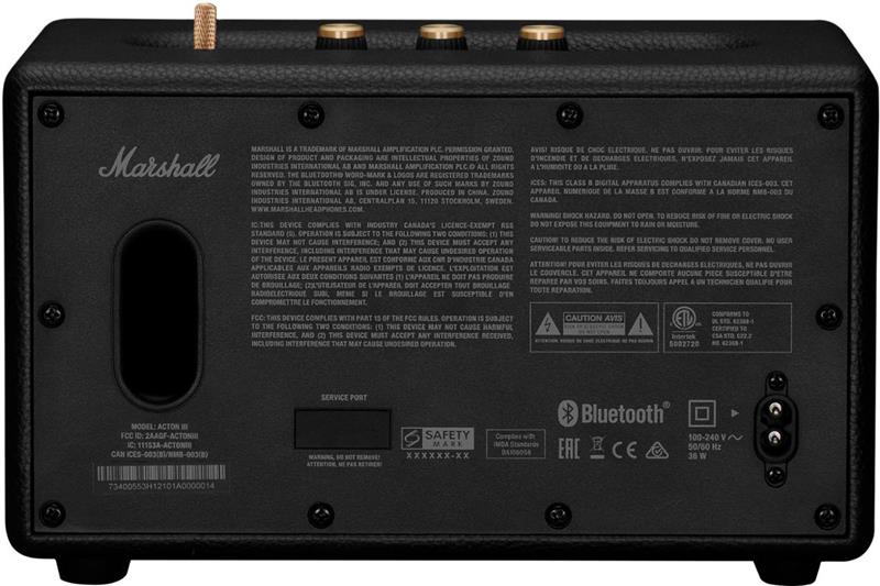 MARSHALL Acton III Compact Bluetooth Speaker, Black - Canada