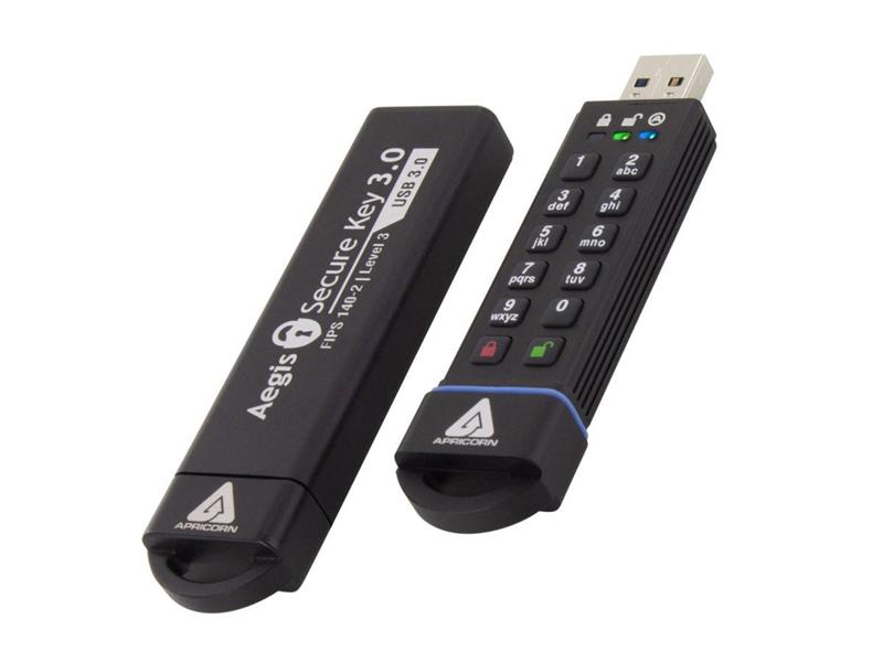 Apricorn Aegis Secure Key 3.0 - USB flash drive - encrypted - 16 GB - USB 3.0 - FIPS 140-2 Level 3 (ASK3-16GB)
