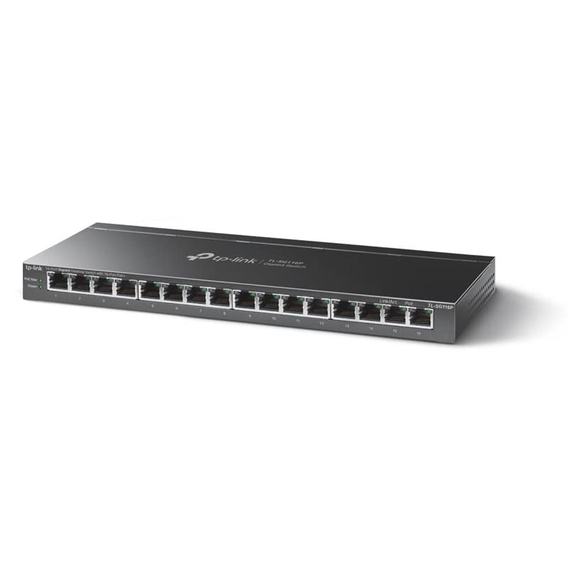 TP-Link (TL-SG116P) 16-Port PoE+ Unmanaged Gigabit Desktop Switch