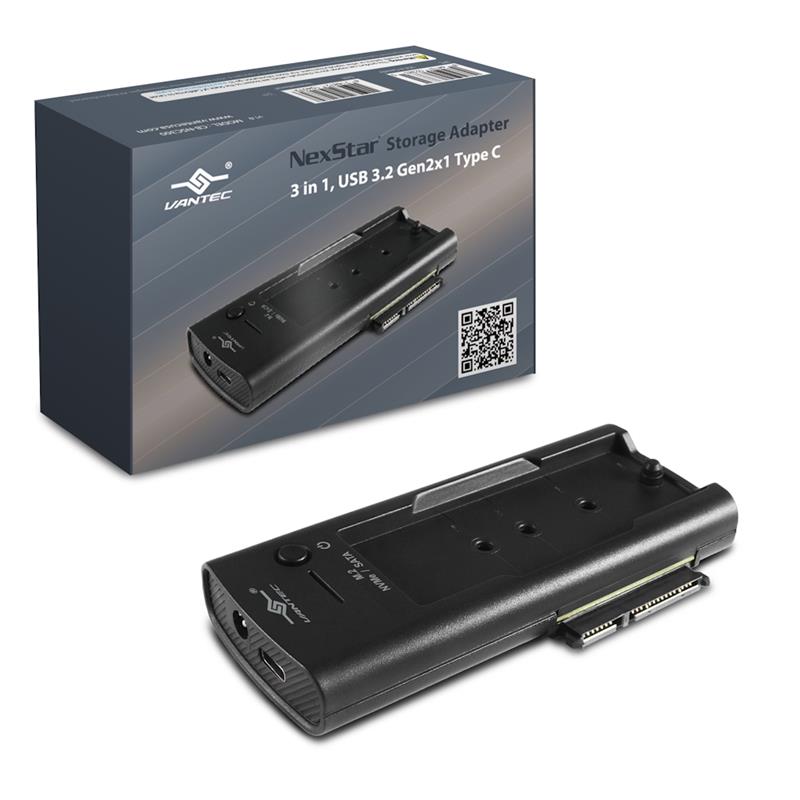 Vantec NexStar Storage Adapter, 3-in-1, USB 3.2 Gen2x1 Type C