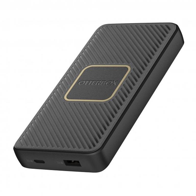 OtterBox 10,000mAh Black Dual Port USB-A (12W)+USB-C PD (18W) Portable Power Bank w/10W Qi Char