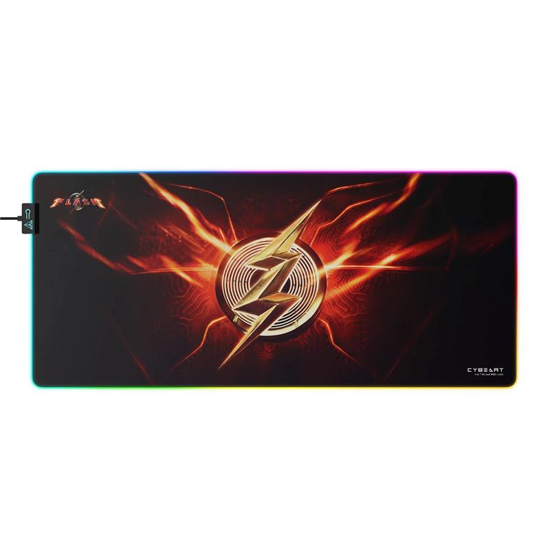 CYBEART The Flash Gaming RGB Tapis de bureau de jeu (XXL -900 x 400 x)