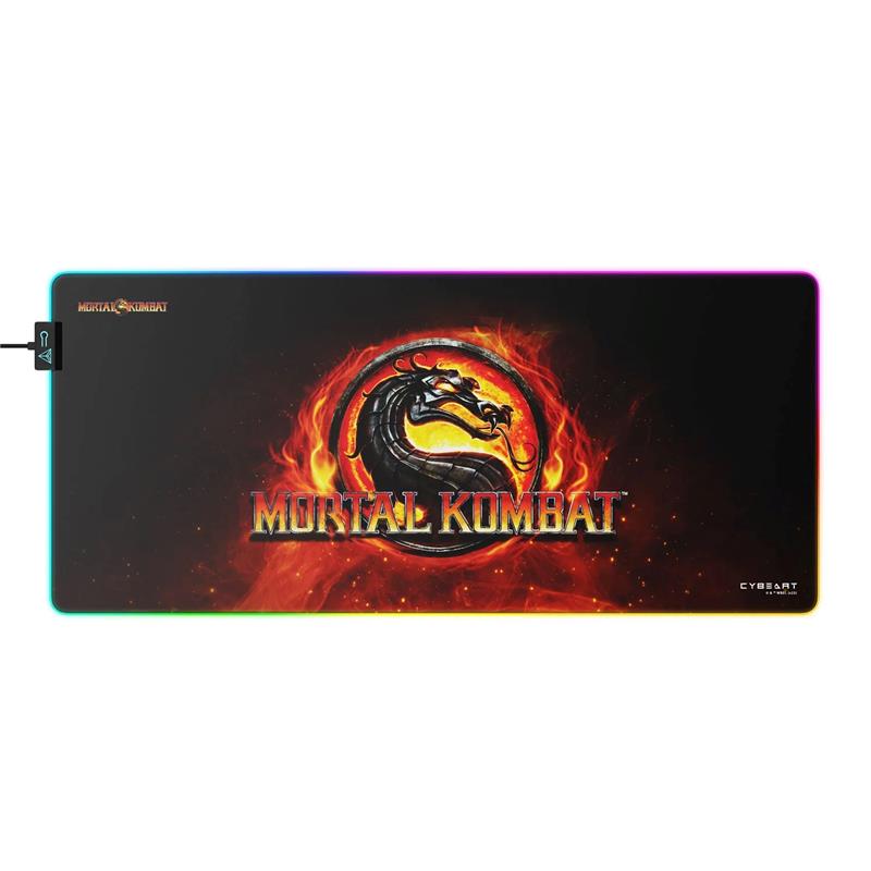 CYBEART Mortal Kombat RGB Tapis de bureau de jeu (XXL-900x400x4mm)