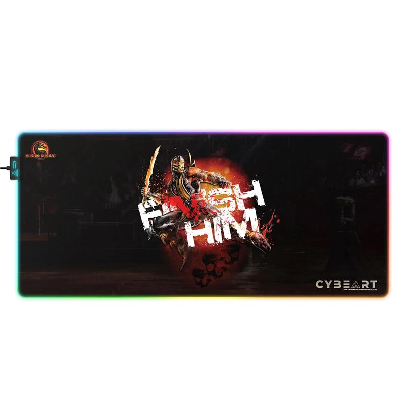 CYBEART Mortal Kombat - Finish Him RGB Gaming Desk Mat