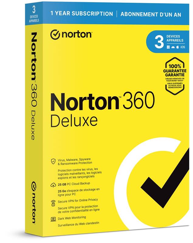 NORTON 360 DELUXE 25GB CN 1 USER 3 DEVICE 12MO