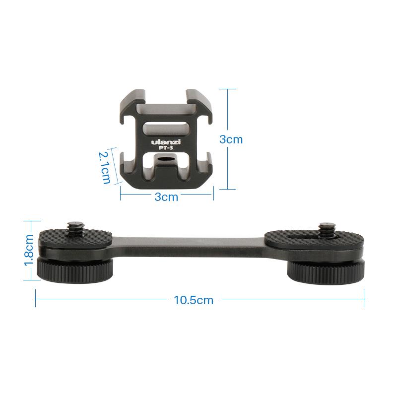 Ulanzi PT-3 Extension Bracket with 3 Cold Shoe Mounts