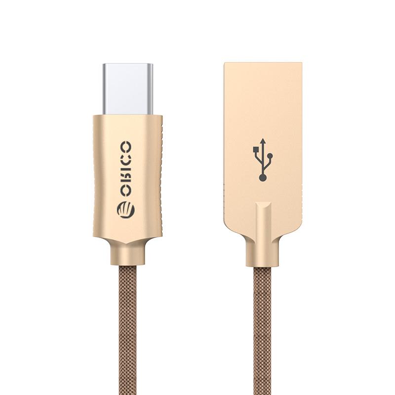 ORICO 3.3 Ft USB2.0 Type-A to Nylon Braided Type-C Cable - BROWN