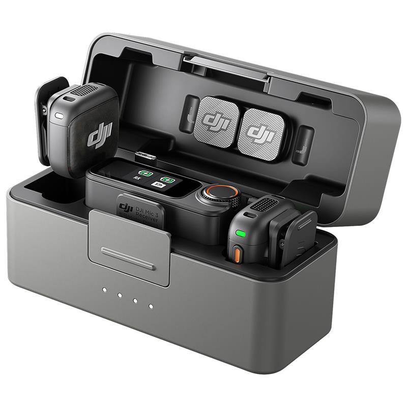DJI Mic 3 Wireless Microphone (2 TX + 1 RX + Charging Case) - Black