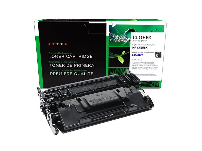CLOVER IMAGING REMANUFACTURED HIGH YIELD TONER CARTRIDGE FOR HP CF258X (HP 58X) RE USE CHIP DOES NOT INCLUDE TONER LOW MESSAGIN