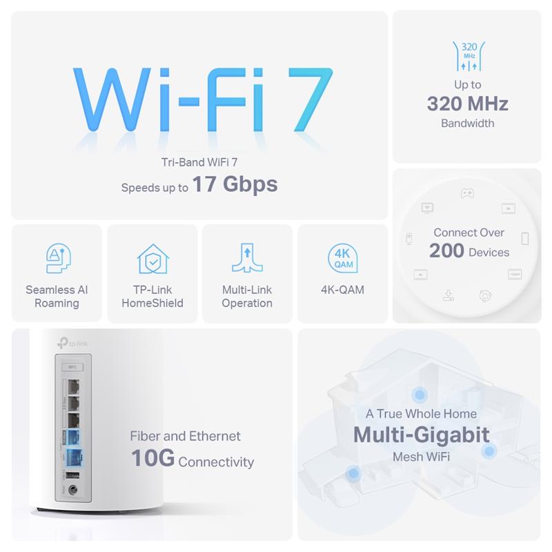 TP-Link (Deco BE75) BE17000 Tri-Band Wi-Fi 7 Mesh System (2 Pack