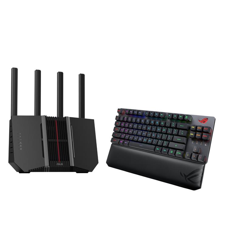 ASUS RT-BE92U BE9700 Tri-Band Wireless Wi-Fi 7 Router + ASUS ROG Strix Scope RX TKL Wireless Deluxe 80% Gaming Keyboard