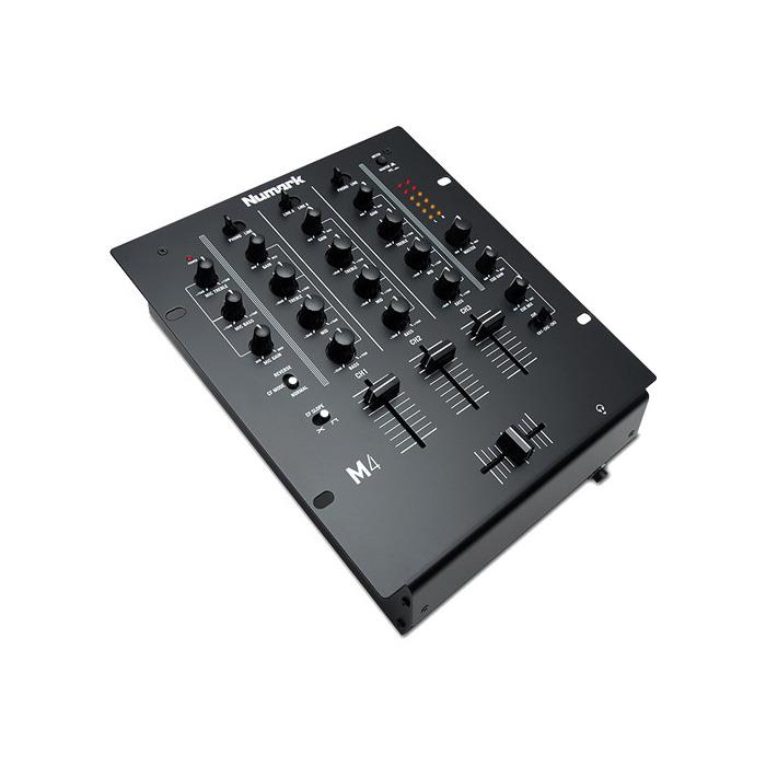 NUMARK M4 (Black) | Professional Three-Channel Scratch Mixer with 3-Band EQ per Channel | Replaceable Crossfader with Reverse &