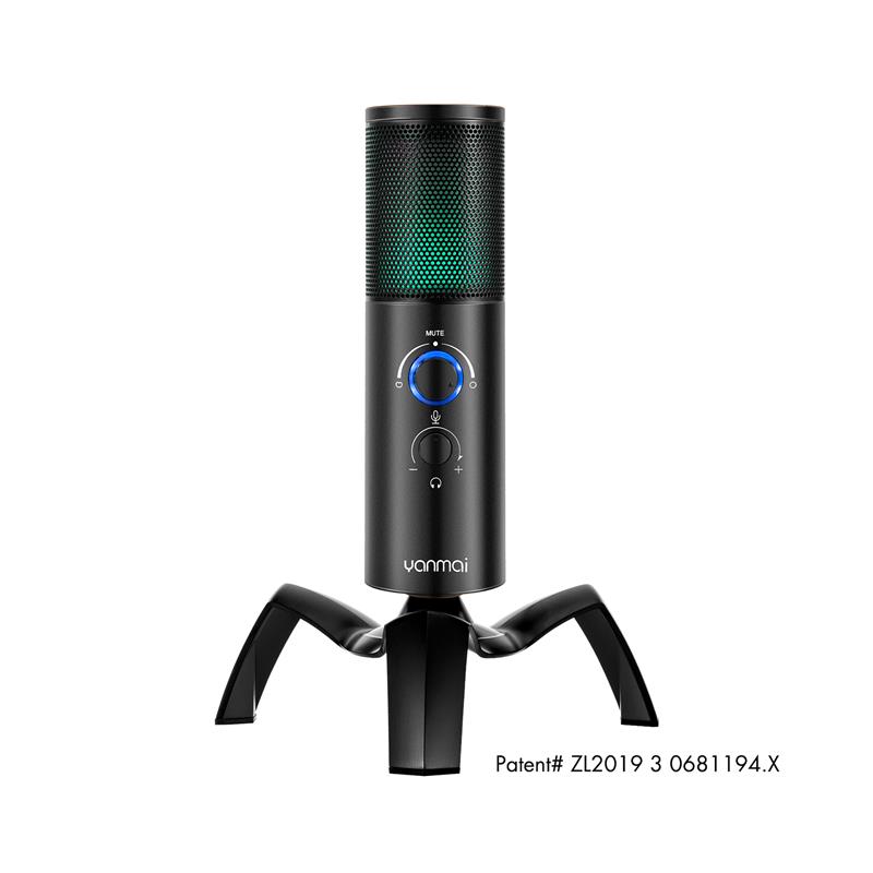 YANMAI Q18 RGB Perfect Sound Quality Studio Microphone, Black(Open Box)