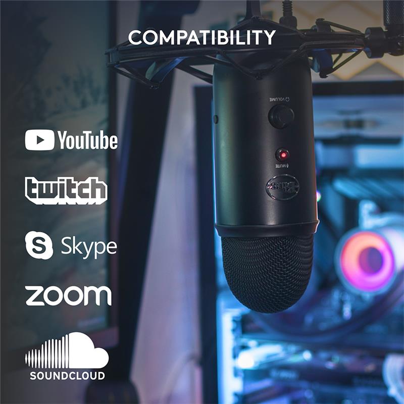 Blue YETI ブラック ブーム付き Blue Yeti Microphone (Blackout) Bundle with Boom Arm Stand