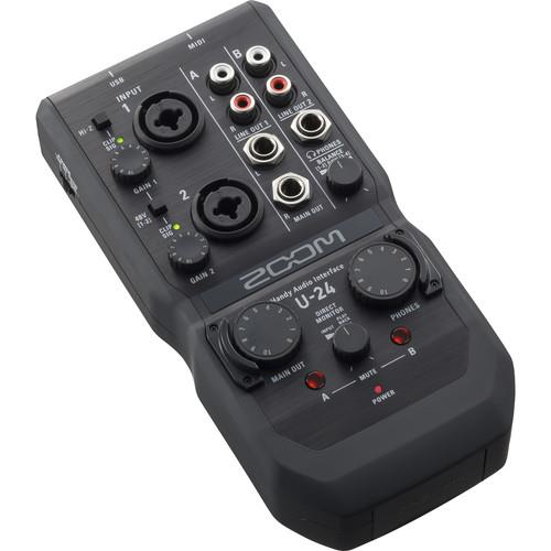 ZOOM U-24 Portable Audio Interface | Record with Mics, Instruments, and More | Fits in the Palm of Your Hand | High-Quality, Lo