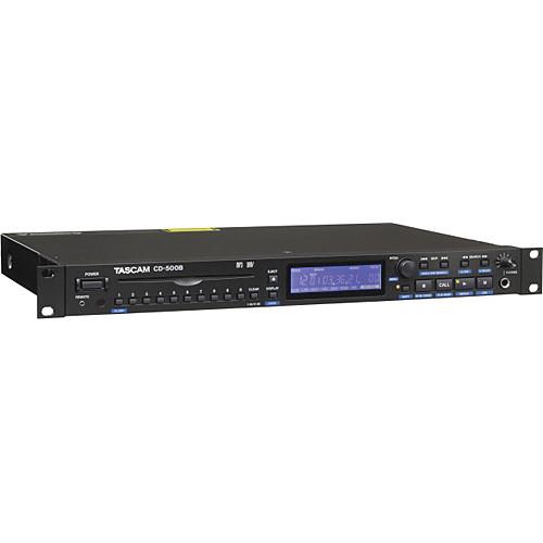 TASCAM CD-500 Single-Rackspace CD Player (Balanced) (CD-500B) | Slot-Loading Mechanism | MP3 and WAV CD Support | Stereo RCA Ou