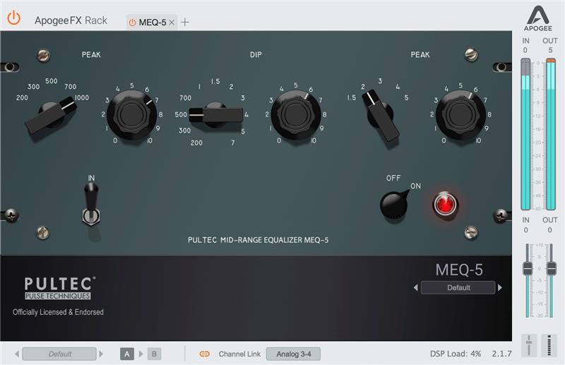 APOGEE FX Plugins - Pultec MEQ-5 Mid-range Equalizer (Digital Download Only)