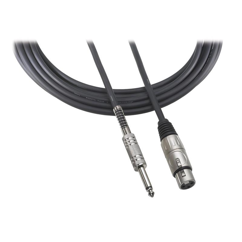 AUDIO TECHNICA AT-8311 1/4" T/S Male to 3-pin XLR Female Microphone Cable - 25'