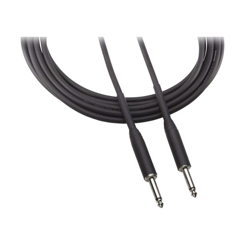 AUDIO TECHNICA AT8390-1 1/4" Male to 1/4" Male Instrument Cable - 1'