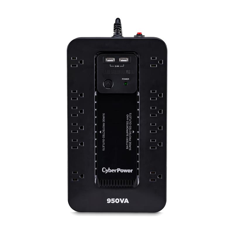 CYBERPOWER 950VA Battery Back-Up UPS - 12-Outlet 510W with Dual USB Ports 5 ft Cord Black (SX950U-FC)(Open Box)