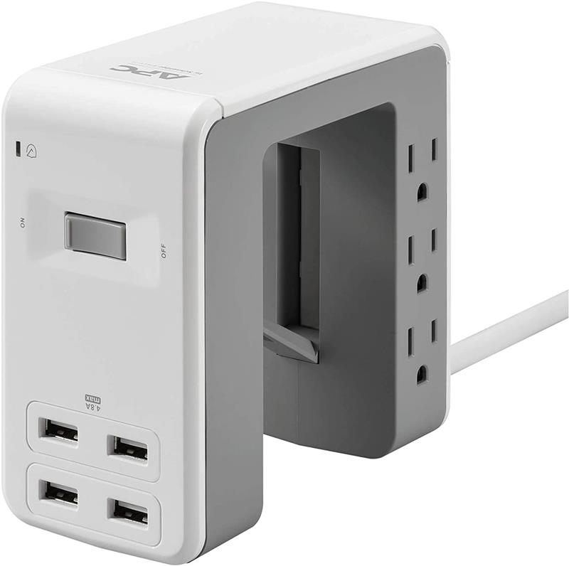 APC SurgeArrest Essential Multi-Use 6 Outlet with 4 Port 4.8A USB Charger White 120V