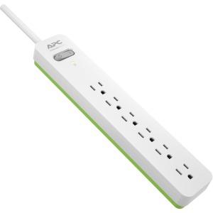 APC PE66W SurgeArrest 6-Outlets Surge Protector, White, 6 ft Cord