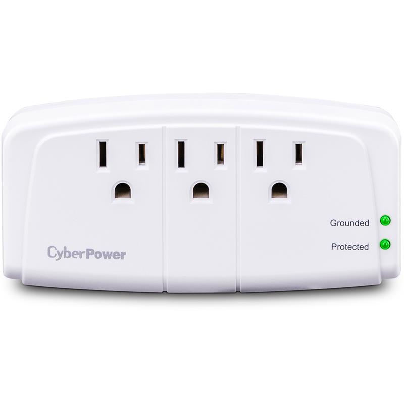 CYBERPOWER CSB300W 3-Outlets Surge Suppressor Wall Tap Plug