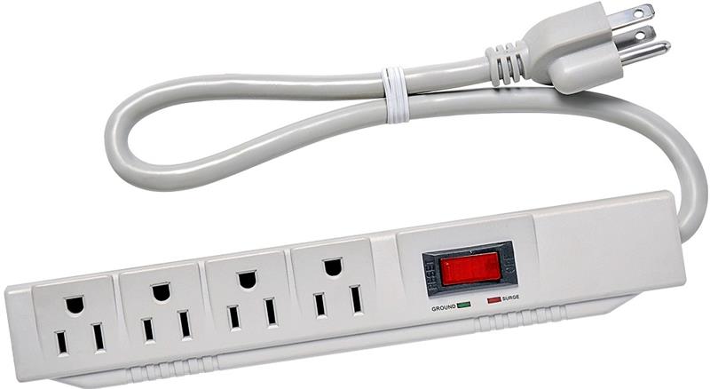 iCAN 4 Outlets Surge Protector with 3ft Cord