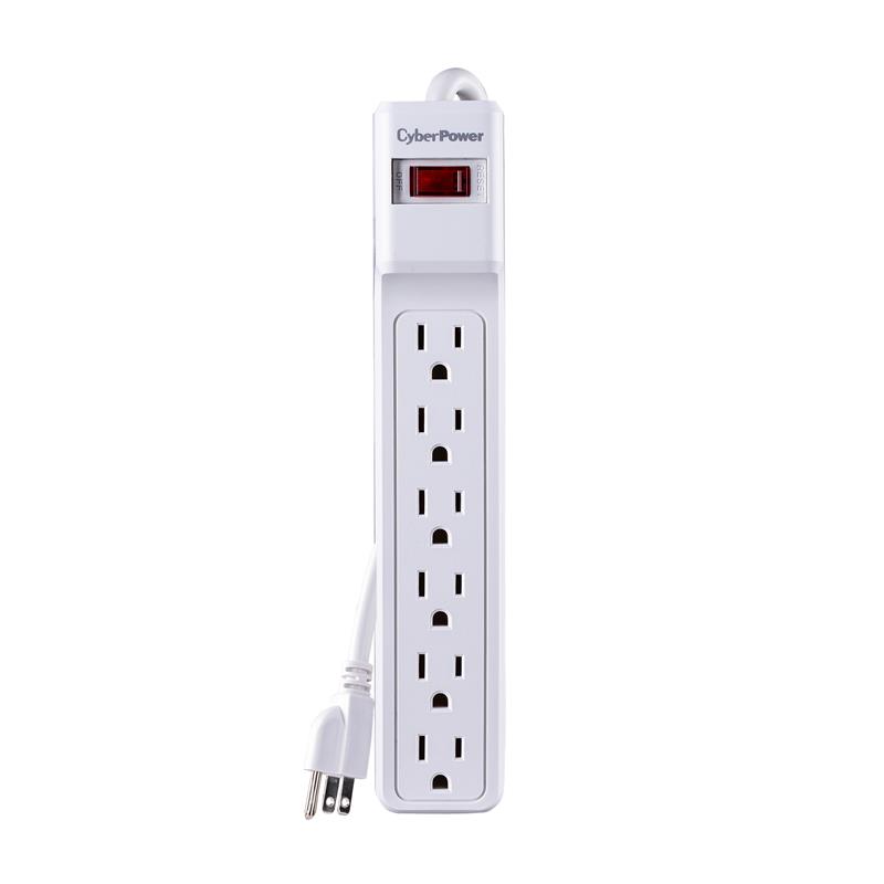 CyberPower 6-Outlet 900J Surge Suppressor/Protector - 6-ft Cord White (CSB606W)(Open Box)