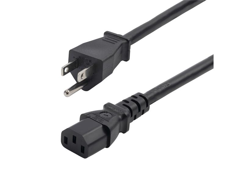 StarTech.com 8ft (2.4m) Computer Power Cord, NEMA 5-15P to IEC 60320 C13 AC Power Cable, 13A 125V, 16AWG, Replacement Power Cab