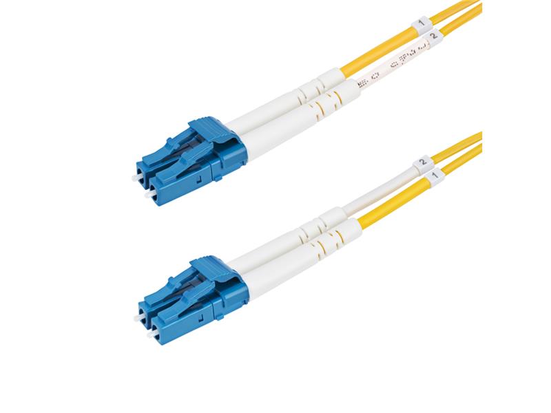 StarTech 1m (3.3ft) LC to LC (UPC) OS2 Single Mode Duplex Fiber Optic Cable, 9/125µm, Laser Optimized, 10G, Bend Insensitive, L